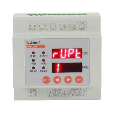 35mm Din rail mount temperature and humidity controller with sensors WHD22R-11